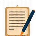 Icône représentant un document légal avec un stylo et un sceau.